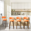 Carol Swivel Bar Stool in Orange Urza Leather