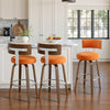 Carol Swivel Bar Stool in Orange Urza Leather