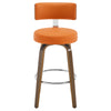 Carol Swivel Bar Stool in Orange Urza Leather