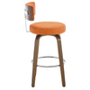Carol Swivel Bar Stool in Orange Urza Leather