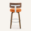 Carol Swivel Bar Stool in Orange Urza Leather