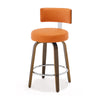 Carol Swivel Counter Stool in Orange Urza Leather
