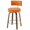 Carol Swivel Counter Stool in Orange Urza Leather