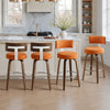 Carol Swivel Counter Stool in Orange Urza Leather