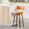 Carol Swivel Counter Stool in Orange Urza Leather