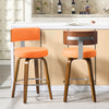 Carol Swivel Counter Stool in Orange Urza Leather