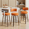 Carol Swivel Counter Stool in Orange Urza Leather