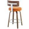Carol Swivel Counter Stool in Orange Urza Leather