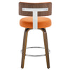 Carol Swivel Counter Stool in Orange Urza Leather