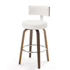 Carol Swivel Bar Stool in White Hron Leather