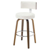 Carol Swivel Bar Stool in White Hron Leather