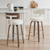 Carol Swivel Bar Stool in White Hron Leather
