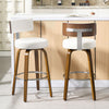 Carol Swivel Bar Stool in White Hron Leather