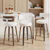 Carol Swivel Bar Stool in White Hron Leather