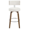 Carol Swivel Bar Stool in White Hron Leather