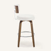 Carol Swivel Bar Stool in White Hron Leather