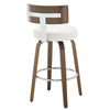 Carol Swivel Bar Stool in White Hron Leather
