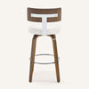 Carol Swivel Bar Stool in White Hron Leather