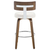 Carol Swivel Bar Stool in White Hron Leather