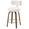 Carol Swivel Counter Stool in White Hron Leather