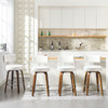 Carol Swivel Counter Stool in White Hron Leather