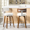 Carol Swivel Counter Stool in White Hron Leather