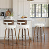 Carol Swivel Counter Stool in White Hron Leather