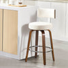 Carol Swivel Counter Stool in White Hron Leather