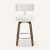Carol Swivel Counter Stool in White Hron Leather