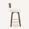 Carol Swivel Counter Stool in White Hron Leather