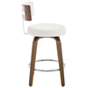Carol Swivel Counter Stool in White Hron Leather