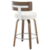 Carol Swivel Counter Stool in White Hron Leather