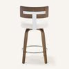 Carol Swivel Counter Stool in White Hron Leather