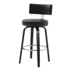 Carol II Swivel Bar Stool in Black Hron Leather