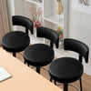 Carol II Swivel Bar Stool in Black Hron Leather