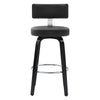 Carol II Swivel Bar Stool in Black Hron Leather