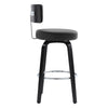 Carol II Swivel Bar Stool in Black Hron Leather
