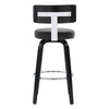 Carol II Swivel Bar Stool in Black Hron Leather