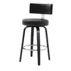 Carol II Swivel Counter Stool in Black Hron Leather