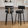 Carol II Swivel Counter Stool in Black Hron Leather