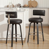Carol II Swivel Counter Stool in Black Hron Leather