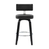 Carol II Swivel Counter Stool in Black Hron Leather