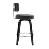 Carol II Swivel Counter Stool in Black Hron Leather