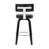 Carol II Swivel Counter Stool in Black Hron Leather