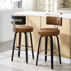 Carol II Swivel Bar Stool in Brown Mara Leather