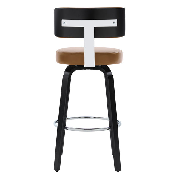 Carol II Swivel Bar Stool in Brown Mara Leather