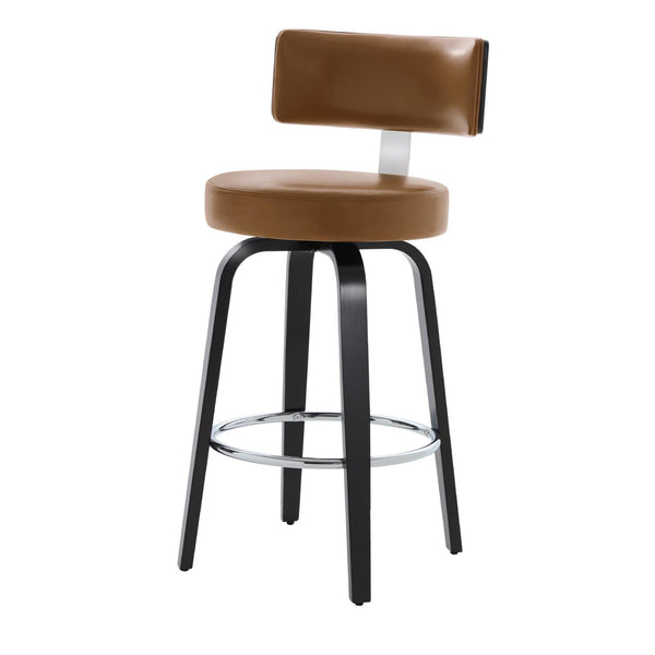 Carol II Swivel Counter Stool in Brown Mara Leather