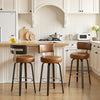 Carol II Swivel Counter Stool in Brown Mara Leather