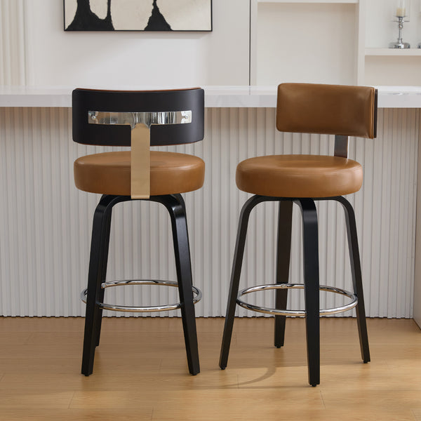 Carol II Swivel Counter Stool in Brown Mara Leather