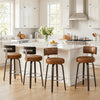 Carol II Swivel Counter Stool in Brown Mara Leather